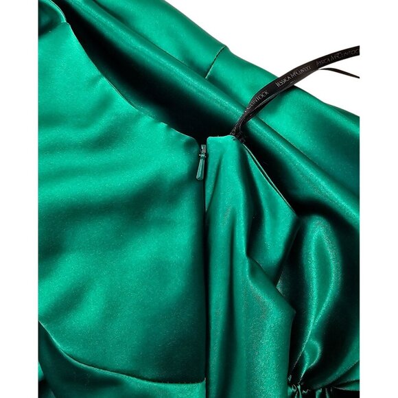 Women's - Jessica McClintock for Gunne Sax Green Satin Formal Gown, Size 7/8 - Picture 12 of 16